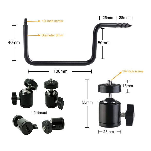 2-Pack Mount Tree Holder, 360 Graders Justerbar Monteringstativ för Viltkamera *