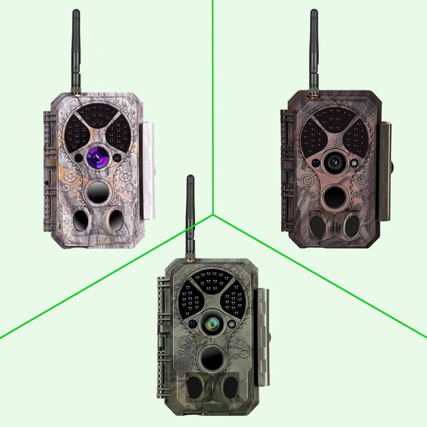 Paket med Solpaneler och WiFi Åtelkamera 32 MP HD 1296P med Mörkerseende och Rörelsedetektering, 940nm Infraröd, IP66 Vattentät,för Bakgård, Trädgård, Bondgård| A350W Grå