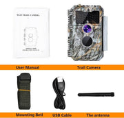 Paket med Solpaneler och WiFi Viltkamera 32MP HD 1296P Mörkerseende och Rörelsedetektor No Glow, 940nm Infraröd, IP66 Vattentät för Utomhus och Vilda Djur| W600 Grå