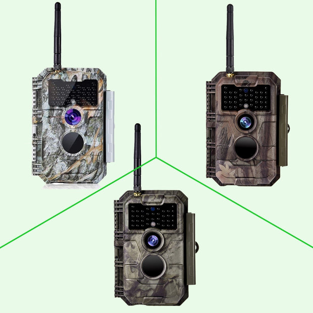 WiFi Viltkamera 32MP HD 1296P Mörkerseende och Rörelsedetektor med 0.5s Triggerhastighet No Glow, 940nm Infraröd, IP66 Vattentät för Utomhus och Vilda Djur| W600 Röd