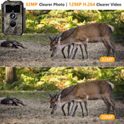 WiFi Åtelkamera 32MP HD 1296P Mörkerseende och Rörelsedetektor med 0.5s Triggerhastighet No Glow, 940nm Infraröd, IP66 Vattentät för Utomhus och Vilda Djur| W600 Brun